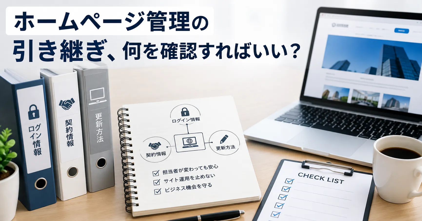 ホームページ管理の引き継ぎ、何を確認すればいい?