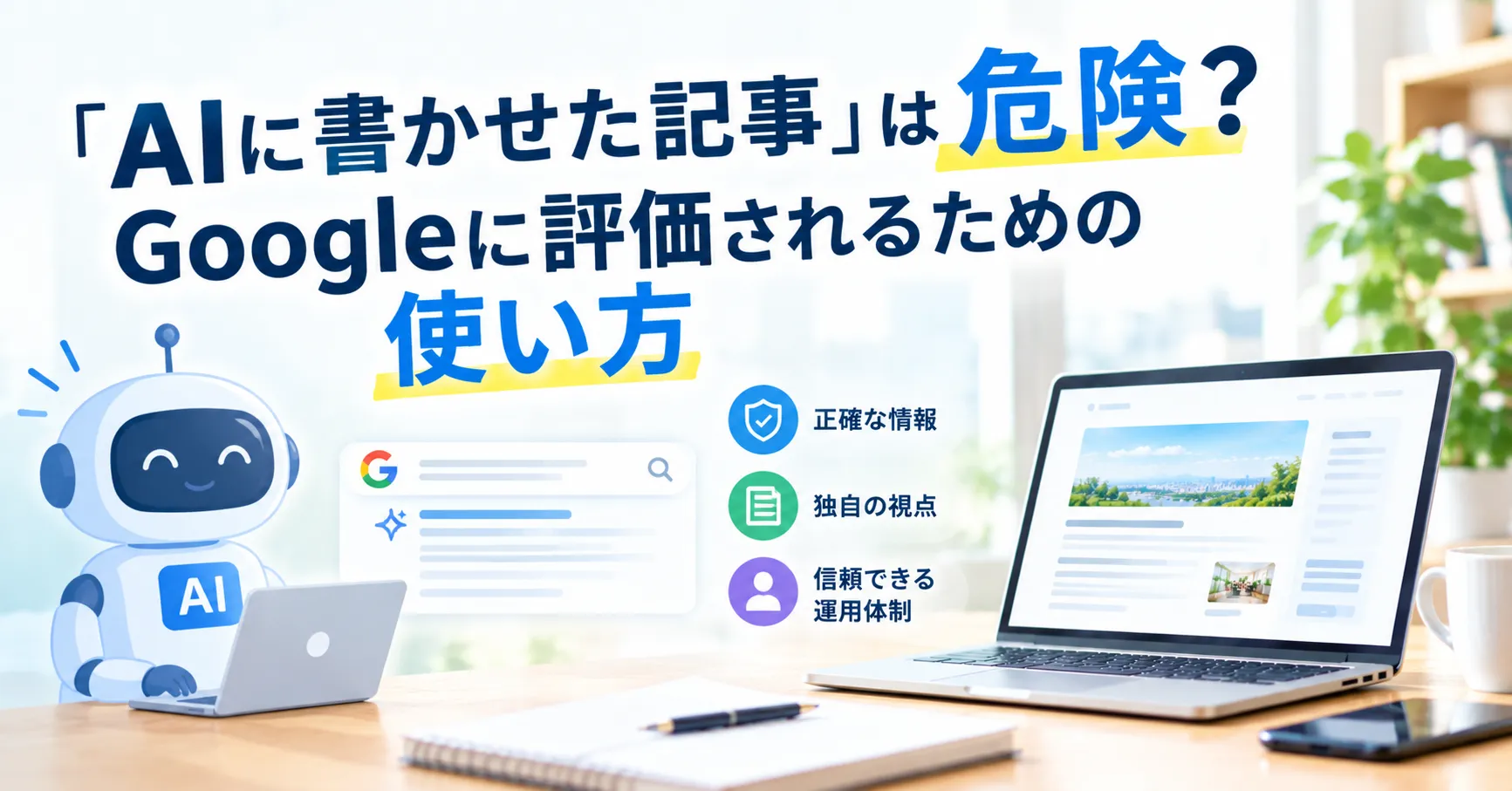 「AIに書かせた記事」は危険?Googleに評価されるための使い方