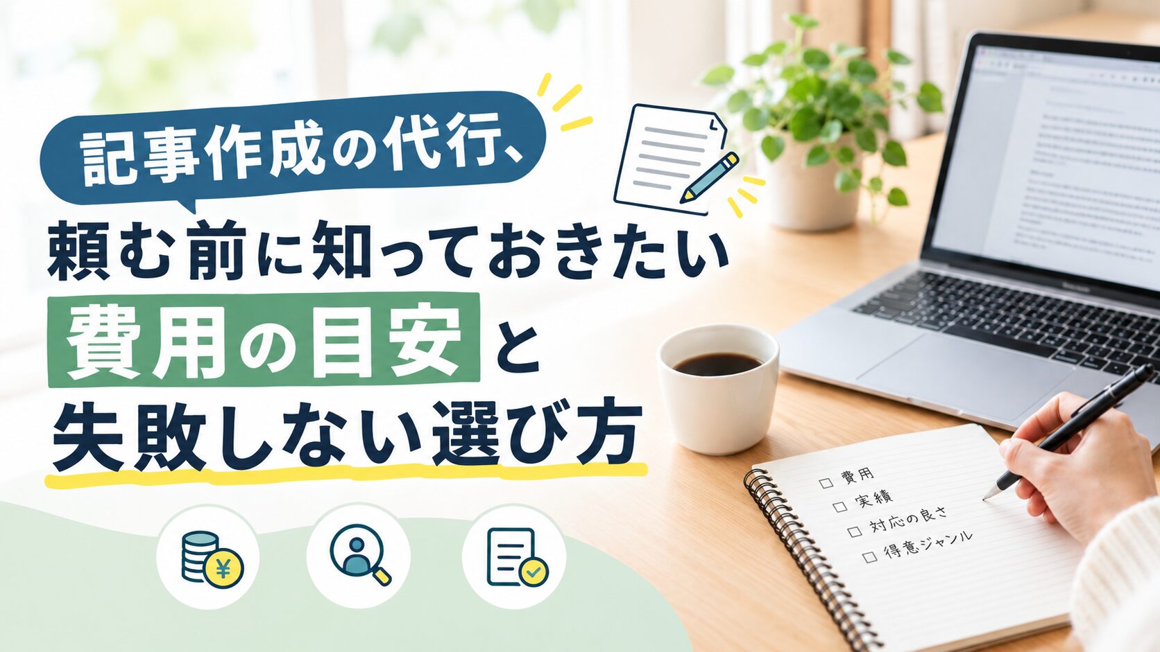 記事作成の代行、頼む前に知っておきたい費用の目安と失敗しない選び方