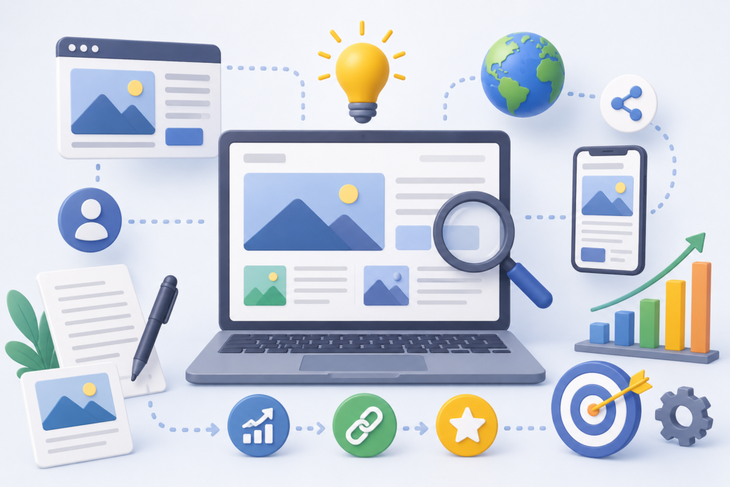 オウンドメディアのSEO対策｜成果を出す4つの柱と優先順位を解説