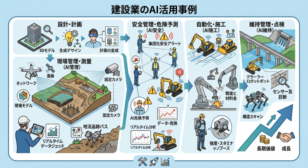 建設業のAI活用事例7選｜IT化が遅れがちな中小企業でも使えるツールまとめ