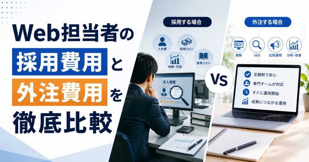 Web担当者の採用と外注、どっちがいいの？｜気になる費用を徹底比較