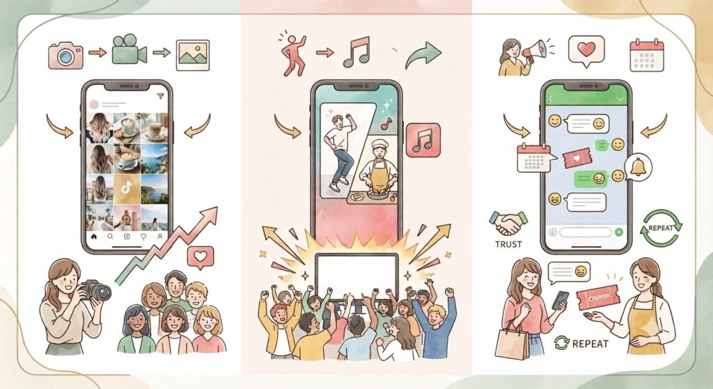 美容師のSNS集客方法｜Instagram・TikTok・LINEの役割分担と始め方