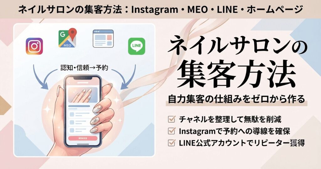 ネイルサロンの集客方法｜Instagram・MEO・LINE・ホームページを使った自力集客の作り方
