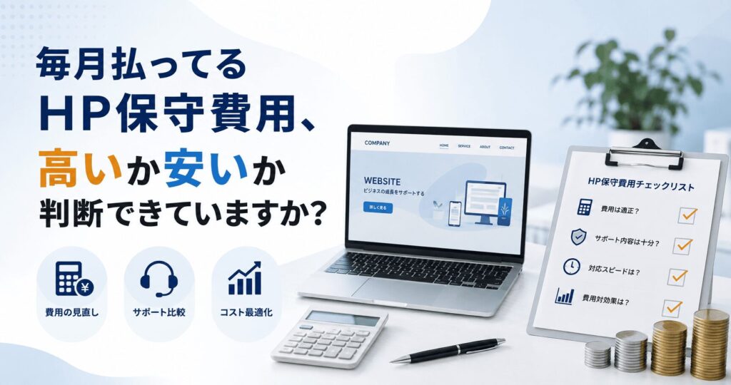 毎月払ってるHP保守費用、高いか安いか判断できていますか？