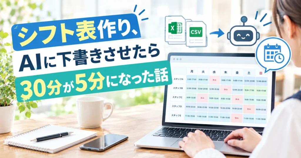 シフト表作り、AIに下書きさせたら30分が5分になった話
