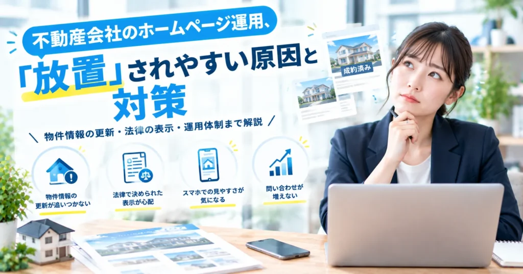不動産会社のホームページ運用、「放置」されやすい原因と対策
