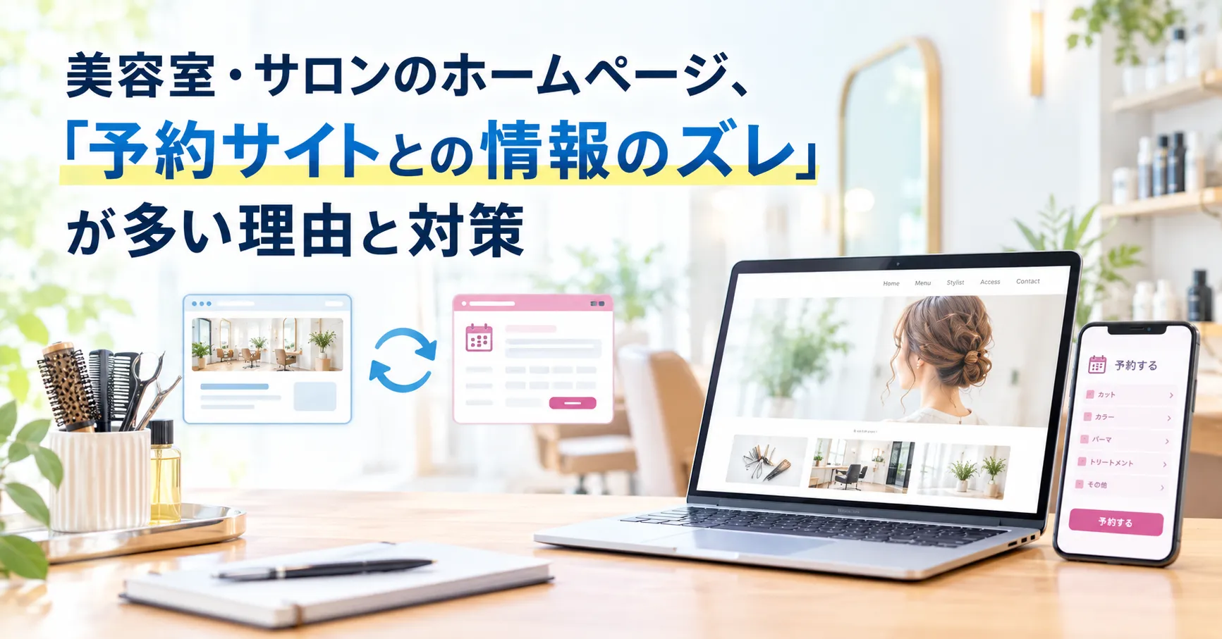 美容室・サロンのホームページ、「予約サイトとの情報のズレ」が多い理由と対策