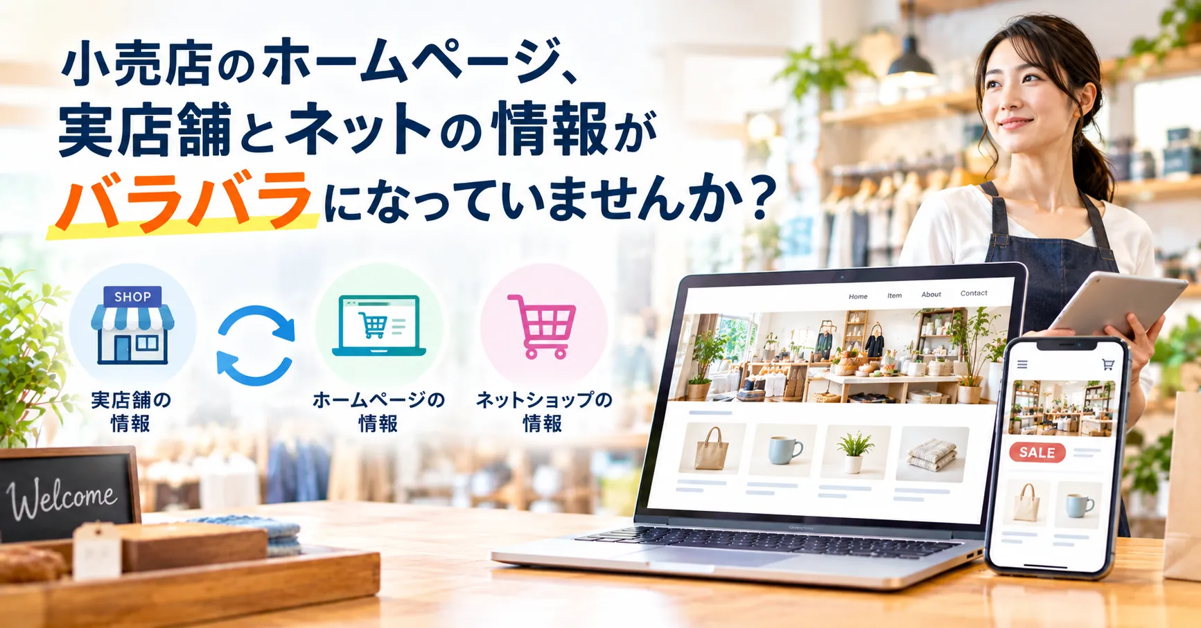 小売店のホームページ、実店舗とネットの情報がバラバラになっていませんか？