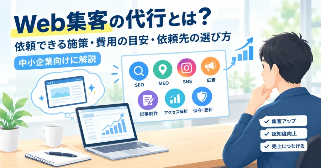 Web集客の代行とは？依頼できる施策・費用の目安・失敗しない選び方（中小企業向け）